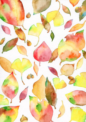 2016年「Autumn jewels」16cmx23cm　水彩