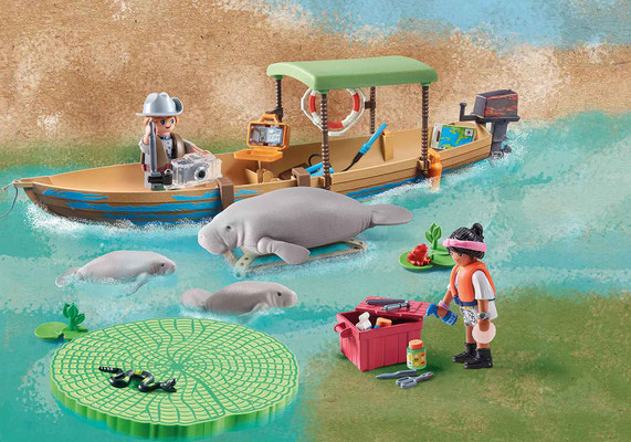Playmobil Wiltopia - Pirogue et lamantin
