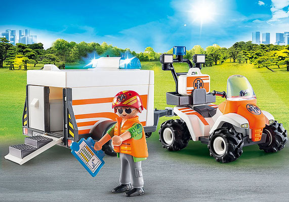 Playmobil - Quad et remorque de ressources
