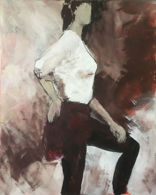 Aufgestützt, Acryl auf Leinwand, 80x100