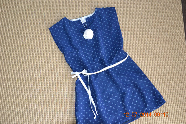 Seidenkleid Blaudruck