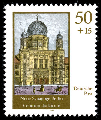 Centrum Judaicum auf einer Briefmarke der DDR von 1990, Berlin