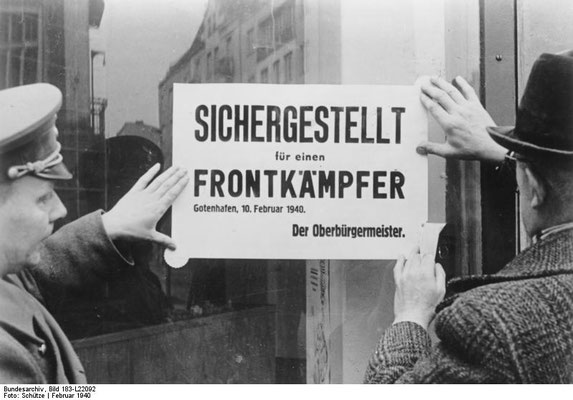 Beschlagnahme eines Geschäftes im Februar 1940