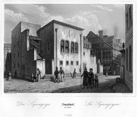 Die alte Synagoge aus dem frühen 18. Jahrhundert, 1845, Frankfurt