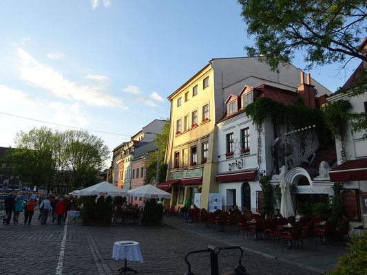 Marktplatz mit jüdischem Restaurant in Kazimierz