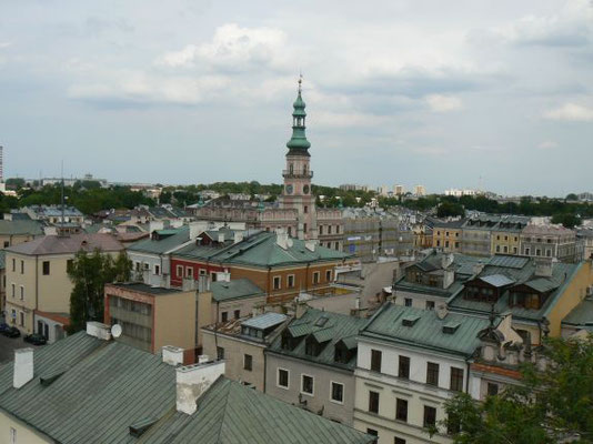 Ausblick vom Glockenturm an der Kathedrale von Zamość