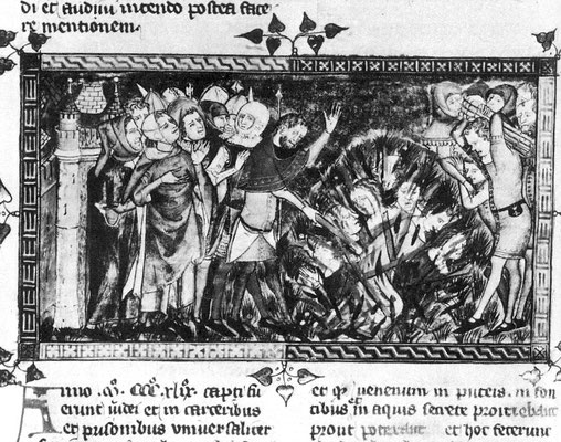 Verbrennung von Juden während der Pest-Pandemie 1349. Europäische Chronik, 14. Jahrhundert