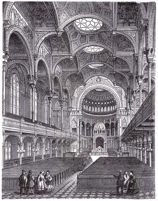 Das Innere der Synagoge im 19. Jahrhundert, Berlin