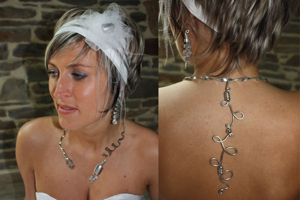 Création sur-Mesure d'un Accessoire Bandeau cheveux coiffure de mariée