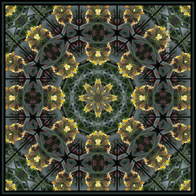 Mandala Blumen, gelb grün