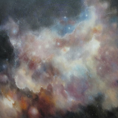 Henning von Gierke: "Licht" (oder "Galaxy") Öl auf Leinwand 120 x 120 cm signiert, VB