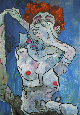 Androgy Kopf 70 x 50 cm, Mixed media, 2025, Preis: 1800 €