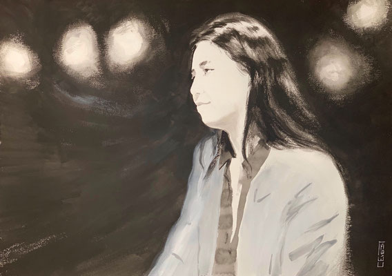 Shuteen Erdenebaatar, 2023  Gouache und Aquarell, Wachsfirnis, Holzrahmen — 59.4 x 42 cm Preisempfehlung: 1.700 €