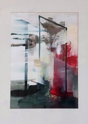 Thomas Hellinger: o.T. Öl auf Papier, 50 x 65 cm; Rahmen 70 x 90 cm verkauft