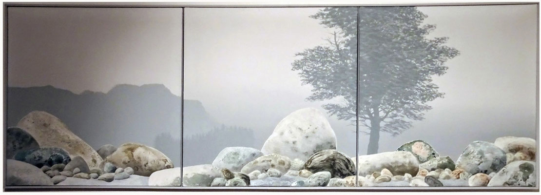             Rolf Liese: „Felsen im Gebirge“ Triptychon Acryl auf Leinwand Größe: 82 x 245  cm  Preis VB 3.900 Euro