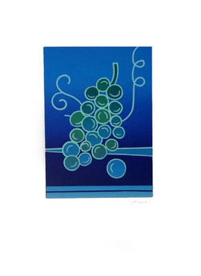 "Trauben", Farblinoldruck, 1998, 30 x 42 cm, Blattgröße: 50 x 70 cm, Preis: 360 Euro