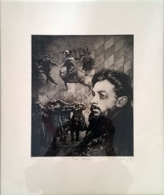 "Eugen Leviné", Radierung , 1983, handsigniert, 30 x 35 cm, Preis mit Rahmen: 380 Euro