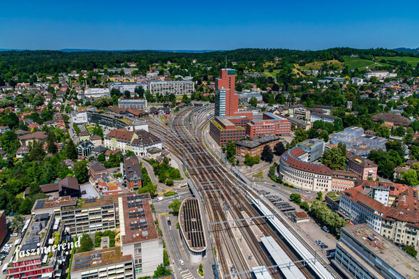 Luftaufnahme von Winterthur aus der Luft, Region Zürich, Schweiz