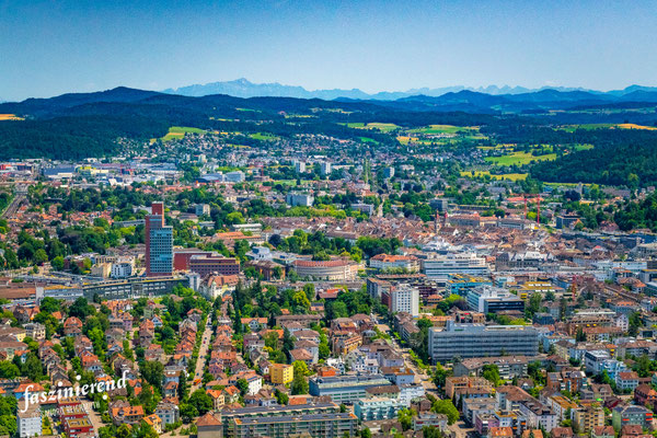 Luftaufnahme von Winterthur aus der Luft, Region Zürich, Schweiz