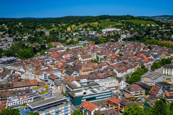 Luftaufnahme von Winterthur aus der Luft, Region Zürich, Schweiz
