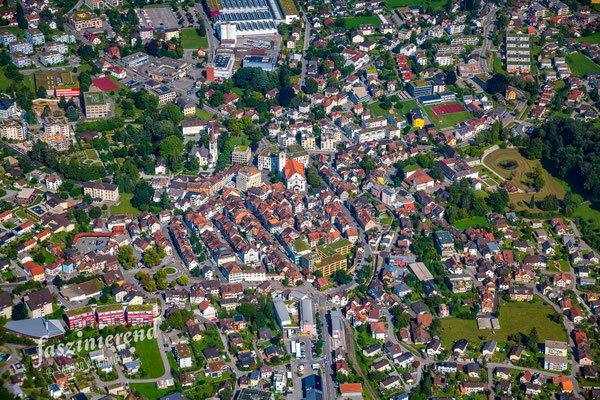 Luftaufnahme von Altstätten, Ostschweiz, Schweiz
