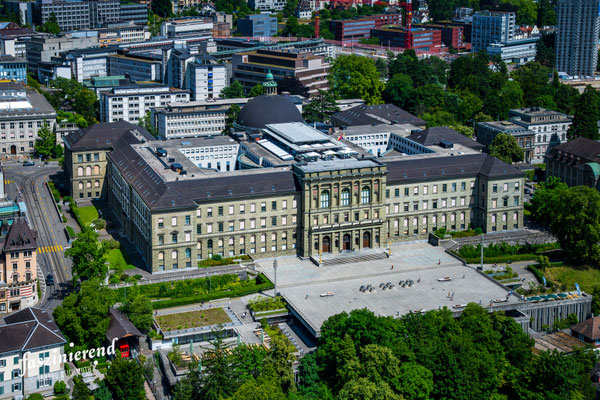 Luftaufnahme von ETH Zürich aus der Luft, Region Zürich, Schweiz