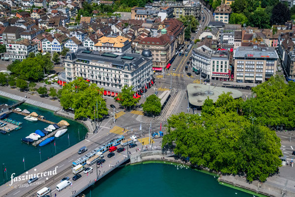 Luftaufnahme von Zürich aus der Luft, Region Zürich, Schweiz