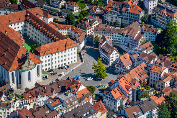 Luftaufnahme von St.Gallen, Ostschweiz, Schweiz
