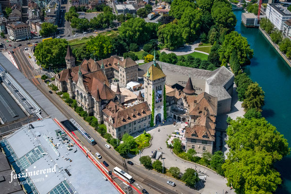 Luftaufnahme von Zürich aus der Luft, Region Zürich, Schweiz