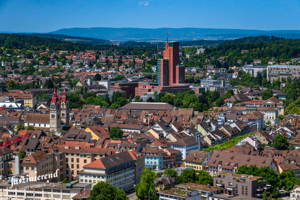 Luftaufnahme von Winterthur aus der Luft, Region Zürich, Schweiz