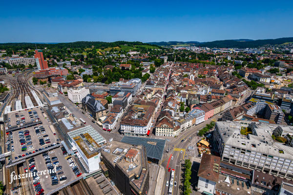 Luftaufnahme von Winterthur aus der Luft, Region Zürich, Schweiz