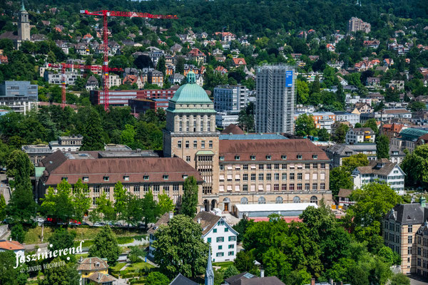 Luftaufnahme von ETH Zürich aus der Luft, Region Zürich, Schweiz