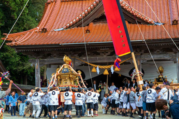 神輿と大旗の競演