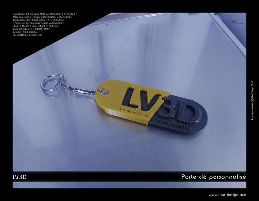 Porte-clé personnalisé LV3D 1