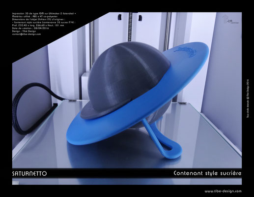 Contenant sucrière design Saturnetto print 3D 5