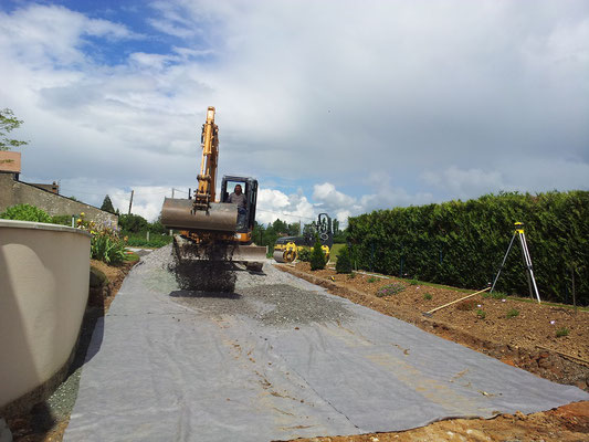 CAZORLA TP : préparation cour, chemin, trottoirs pour travaux d'aménagement extérieur