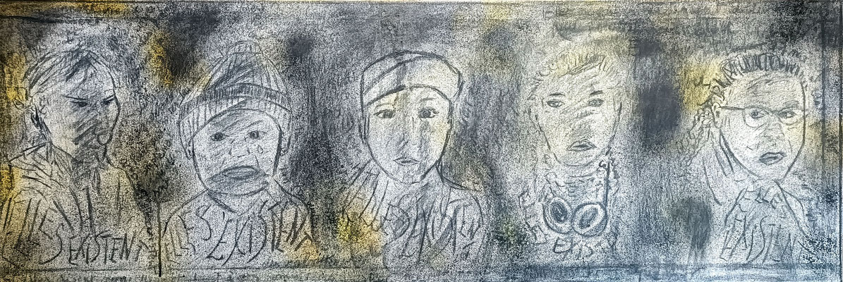 Elles existent • acrylique & fusain sur toile