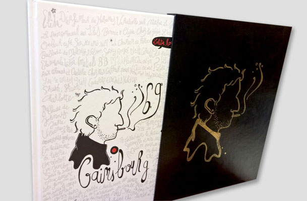 Intervention technique pour couverture Gainsbourg, verni sélectif et dorure - Kotoji Editions
