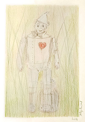 L'homme avec un coeur • crayon