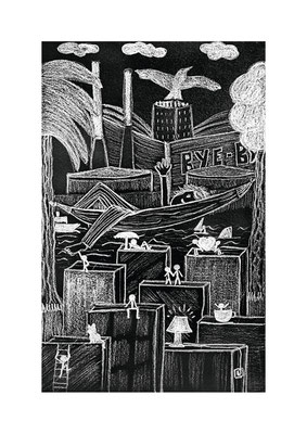 Le déménagement • crayon