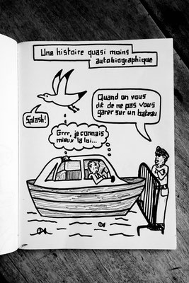 Sur le bateau du voisin • feutre