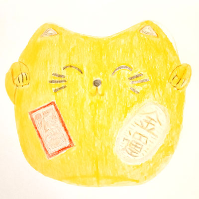 Maneki moutarde • crayon