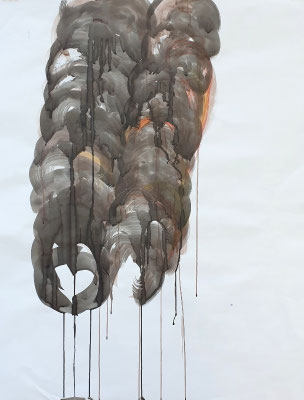 Black Wasps' Nest, 2024, Ink/Oil Crayon/Paper, 107cm x 82cm