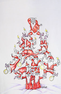 Graphitstift & Polychromos -  " DER WEIHNACHTSBAUM "