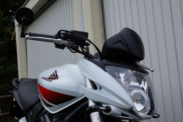 Rückspiegel, Sturzpad und Blinkerumbau HONDA CB600 Hornet