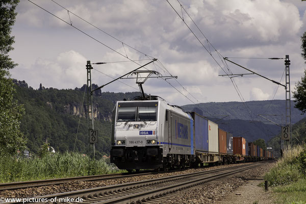 Metrans 186 437 am 26.6.2016 in Krippen