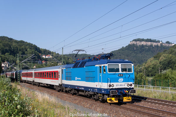 3.7.2015 in Königstein mit CNL 459 / IC 60459 Basel SBB - Prag