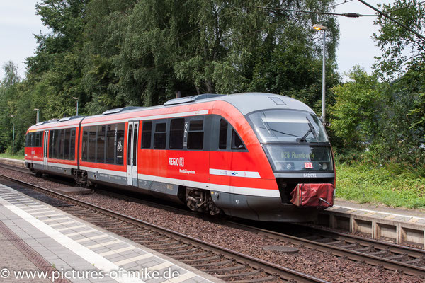642 072 der "Nordthüringenbahn" am 22.7.2018 in Krippen im Einsatz für die CD zwischen Decin - Bad Schandau - Sebnitz - Rumburk