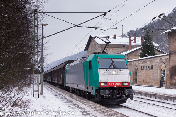 ITL 186 246 am 20.1.2017 inh Krippen mit dem Porschezug 49303 von Devinska Nova Ves nach Dresden-Friedrichstadt
