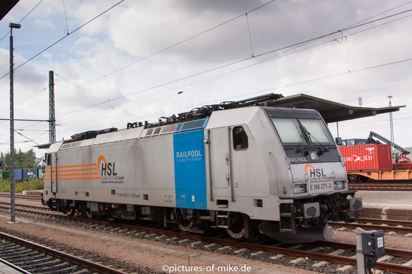 HSL / Railpool 186 271 am 25.09.2015 abgestellt in Glauchau